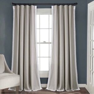 PAIR Lush Decor Rosalie Rod Pocket Light Filtering Window Curtain Panels 108”